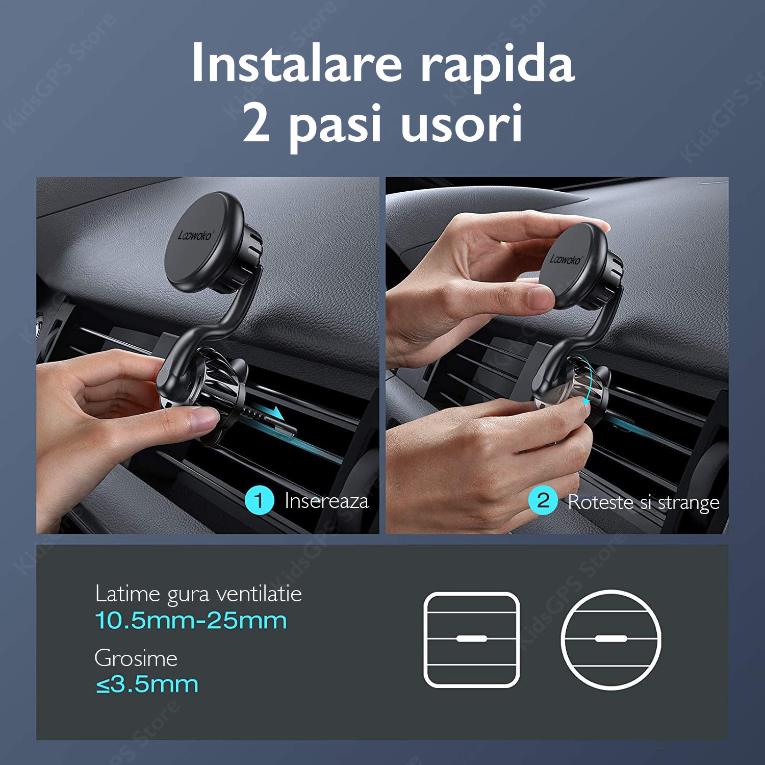 Suport telefon auto magnetic Loowoko Fix IT Long Suport telefon auto magnetic Loowoko Fix IT Long
